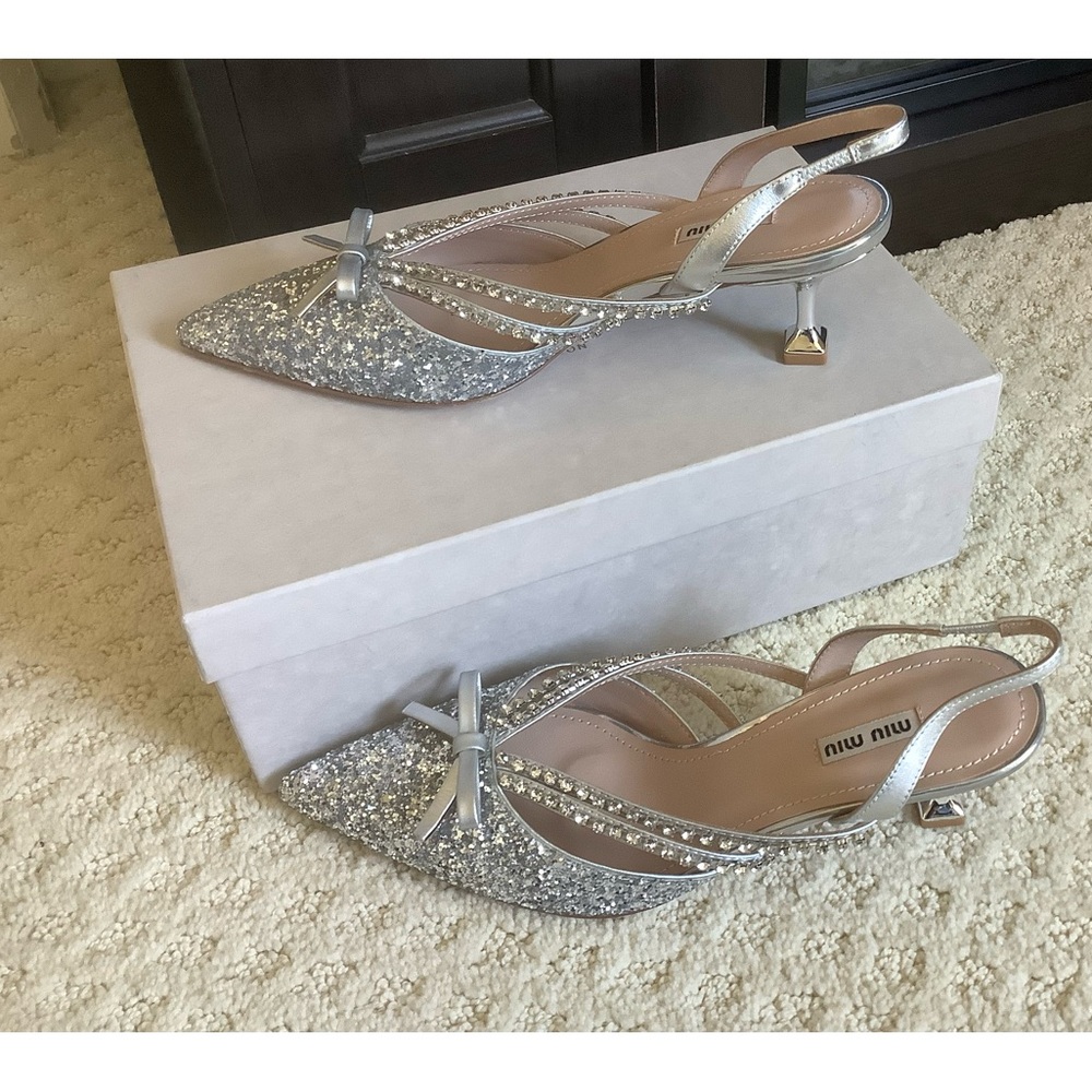 MIU MIU Silver Pumps